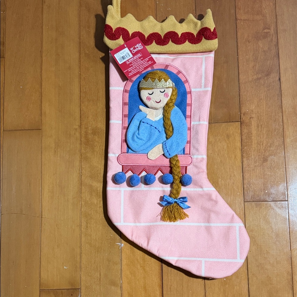 3/$15 NWT St. Nicholas Square Pink Princess Christmas Stocking